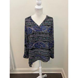 The Limited Multicolor Long Sleeve Asymmetrical Top Size Large